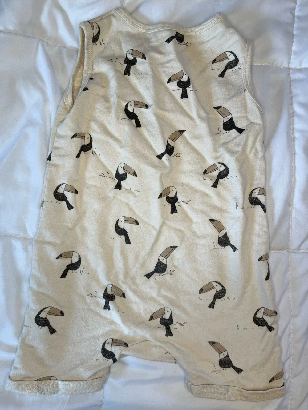 Rylee + Cru Cream Toucan Sleeveless Romper